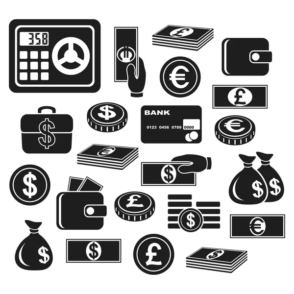 Icons money — Stock Vector