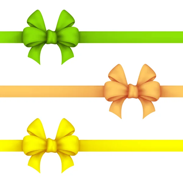 Arcos de presente verde, narciso e amarelo —  Vetores de Stock