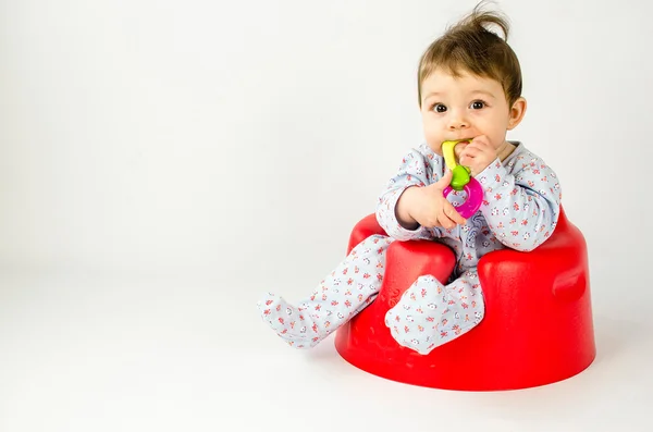 Teething baby girl — Stock Photo, Image