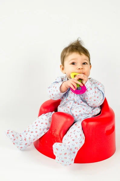 Teething baby girl — Stock Photo, Image