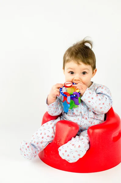 Teething baby girl — Stock Photo, Image