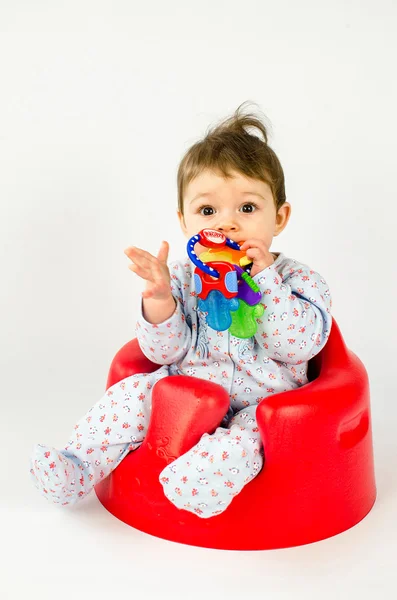 Teething baby girl — Stock Photo, Image