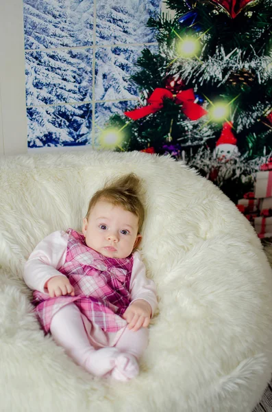 First Christmas baby girl — Stock Photo, Image