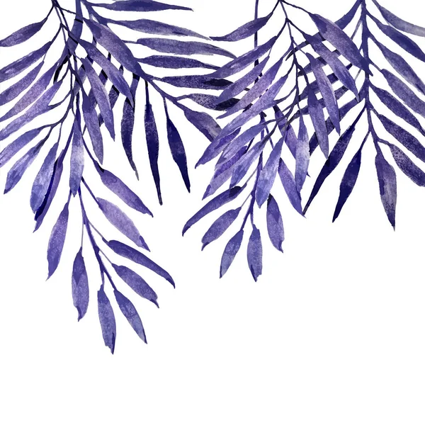 Aquarelle Motif Feuilles Palmier Tropical Illustration Vectorielle — Image vectorielle