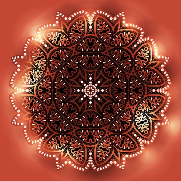 Patrón de mandala de adorno redondo — Archivo Imágenes Vectoriales