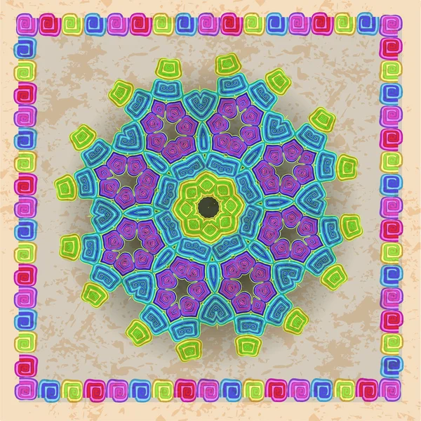 Runde Ornamentik Mandala Muster — Stockvektor