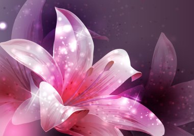 shining flowers composition clipart