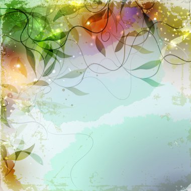 Vintage eski kağıt arka plan ile çiçek