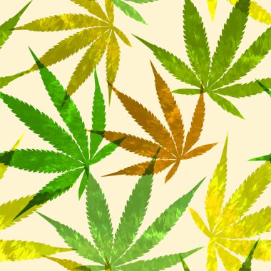 Esrar ağaç yaprak. Vektör seamless modeli. Doğa