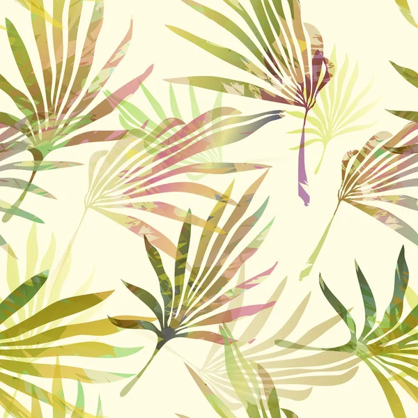 Palm boom bladeren. Vector naadloze patroon. Biologische aard — Stockvector