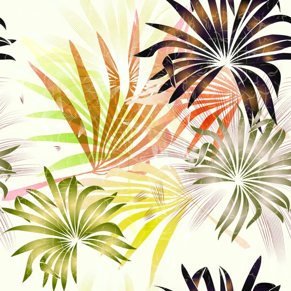 Palm tree leaves. Vector seamless pattern. Nature organic — Stock Vector
