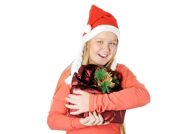 Chica feliz con regalo —  Fotos de Stock