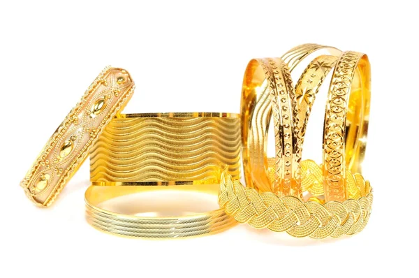 Gold bracelets — Stock Photo, Image