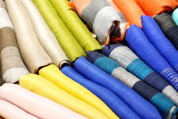 Colorful scarfs closeup — Stock Photo, Image