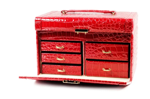 Red jewelry box — Stock Photo, Image