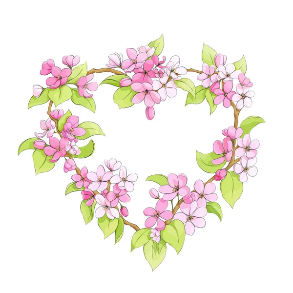 Bright floral heart — Stock Vector
