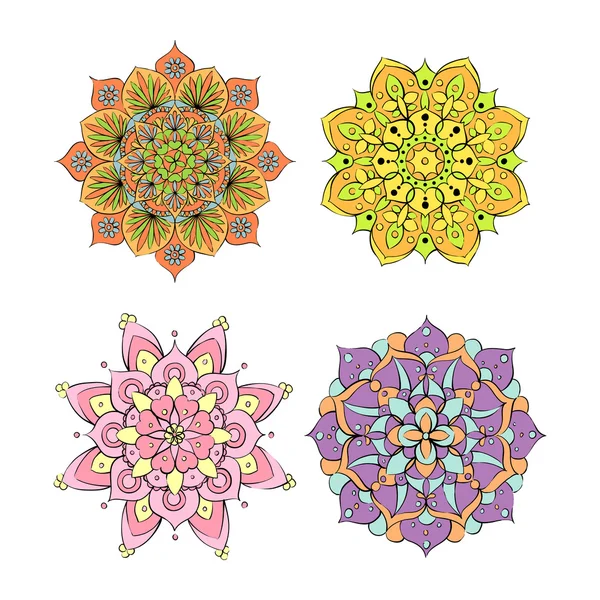 Ornement mandala rond coloré — Image vectorielle