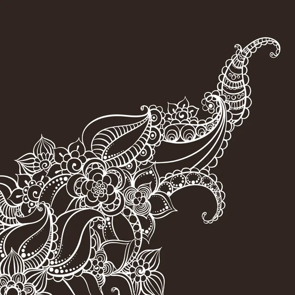 Ilustración con mehendi — Vector de stock