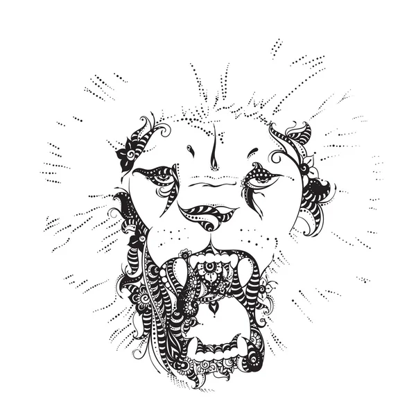 Silhueta cabeça de leão —  Vetores de Stock