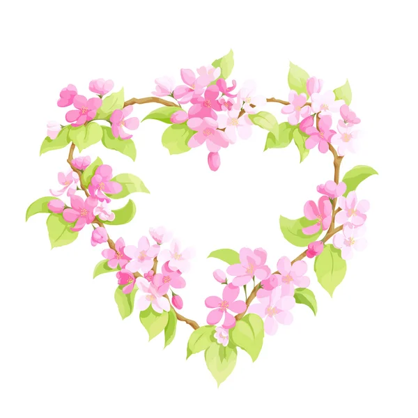 Corazón floral brillante — Vector de stock