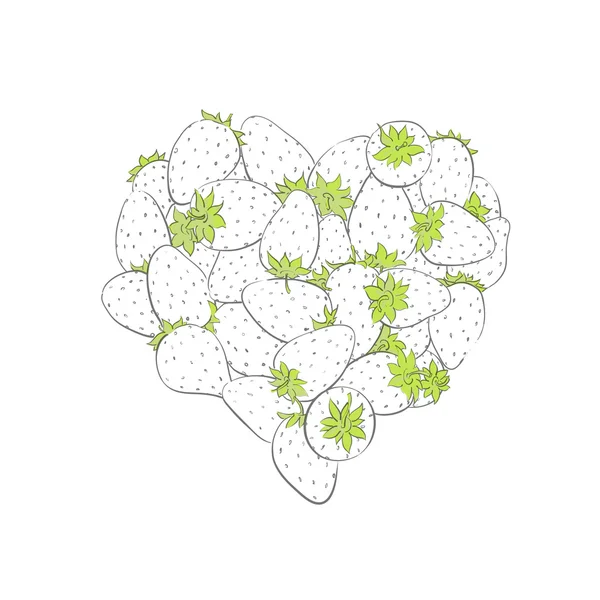 心形的草莓 — 图库矢量图片