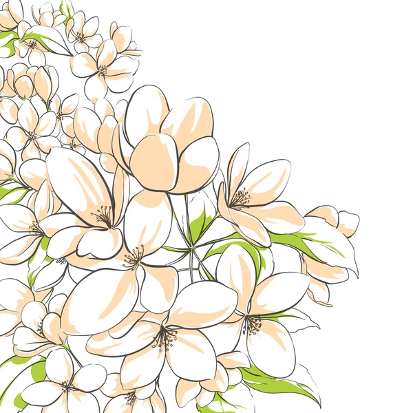 Apple boom floral achtergrond — Stockvector