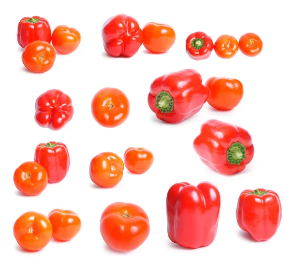 Zralá rajčata a papriky — Stock fotografie