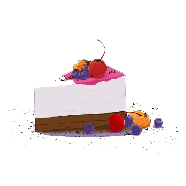 Zoet stuk van cake — Stockvector