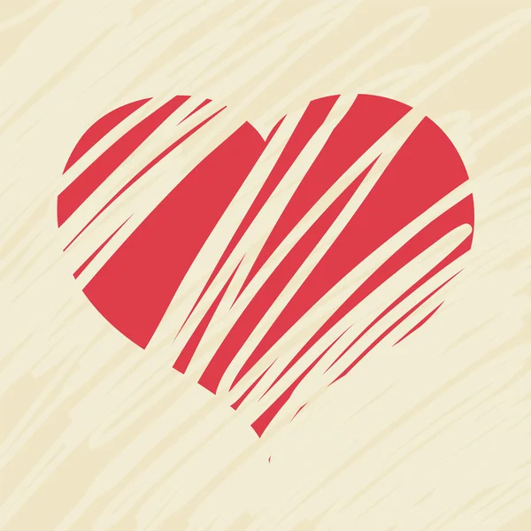 Corazón de amor rojo — Vector de stock