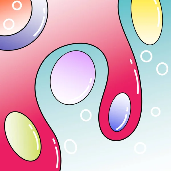 多色の泡でカラフルなテクスチャ 単細胞生物を持つ奇妙な生物学的背景 — ストック写真