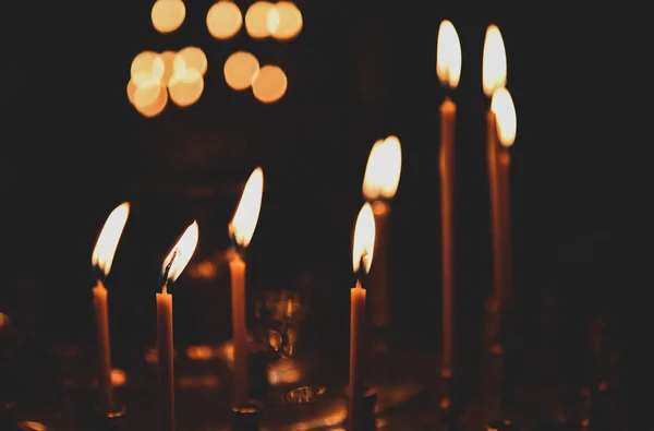 Queimando Velas Igreja Cristã Ortodoxa Imagem De Stock