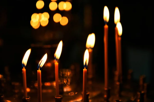 Brennende Kerzen Orthodoxer Christlicher Kirche Stockfoto