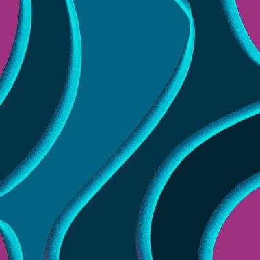 Modaya uygun deniz mavisi, pembe ve İspanyol mavisi, klasik elementler, doğum günü veya kartvizit, reklam, kapak ve poster için 3D illüstrasyon. Boho biçimi, yeşilimsi mavi neon arkaplan.