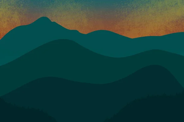 Зеленый Горный Ландшафт Восход Закат Горах Естественный Фон Японском Стиле — стоковое фото