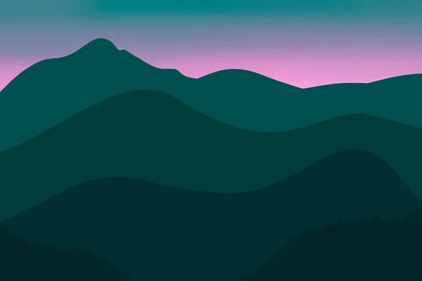 Зеленый Горный Ландшафт Восход Закат Горах Природный Фон Обширными Ландшафтами — стоковое фото