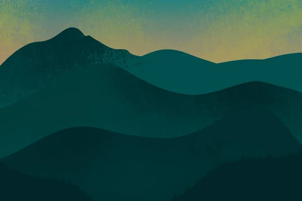 Prachtig Getijdenwater Groen Berglandschap Zonsopkomst Zonsondergang Bergen Natuurlijke Achtergrond Japanse — Stockfoto