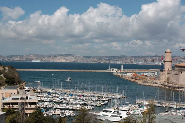 Widok z portu miasta Marsylia — Zdjęcie stockowe