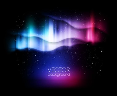 arka Kuzey ışıkları - vektör çizim