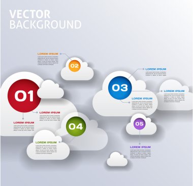 bulut infographics 3d vektör arka plan