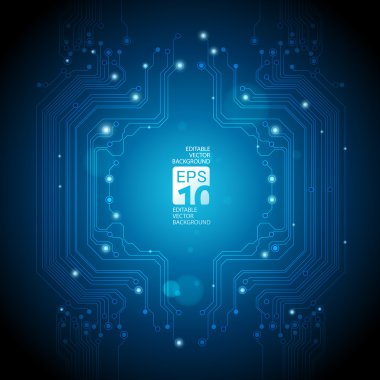 Soyut teknoloji mavi arkaplan vektörü