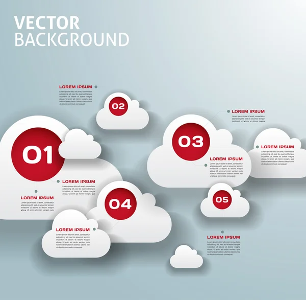 Plantilla nubes inforgáficas - fondos vectoriales — Vector de stock