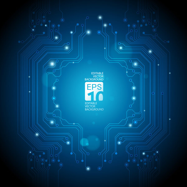 abstract technology blue background vector