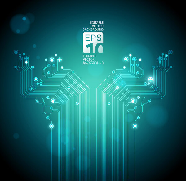 green circuit board vector background