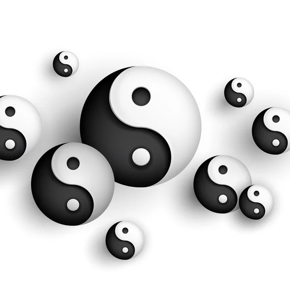 Armonie fundaluri abstracte cu yin yang simbol — Vector de stoc