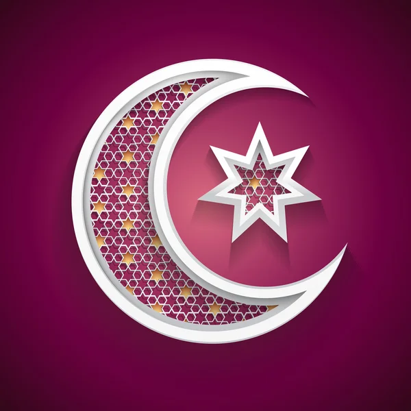 イスラムの背景に新月、星ベクトル — ストックベクタ