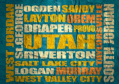 Utah state cities list  clipart