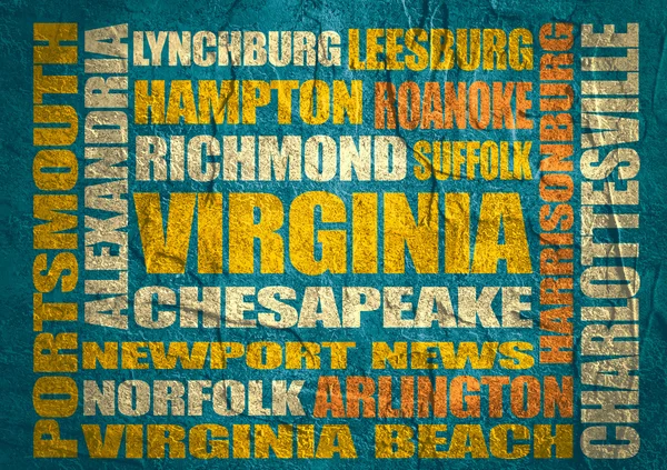 Virginia state cities list — Stock Photo, Image