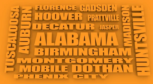 Alabama lista de ciudades estatales — Foto de Stock
