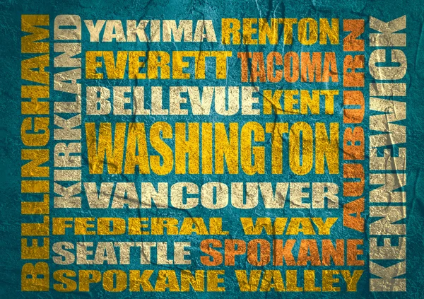 Washington state cities list — Stock Photo, Image