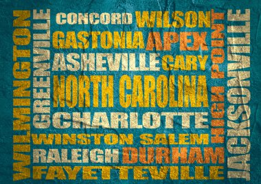 North Carolina state cities list  clipart